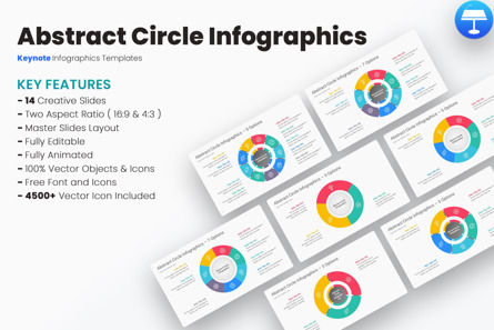 Abstract Circle Infographics Keynote Templates, Template Keynote, 13439, Bisnis — PoweredTemplate.com