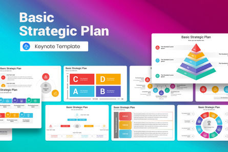 Basic Strategic Plan Keynote Template, Template Keynote, 13448, Bisnis — PoweredTemplate.com