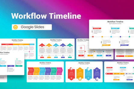 Workflow Timeline Google Slides Template, Theme Google Slides, 13450, Business — PoweredTemplate.com