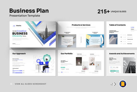 Business Plan Google Slide Template, Google Slides Theme, 13455, Business — PoweredTemplate.com