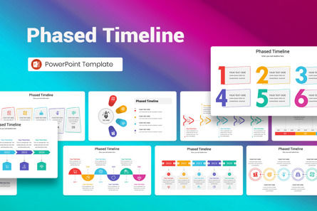 Phased Timeline PowerPoint Template, Modello PowerPoint, 13459, Lavoro — PoweredTemplate.com