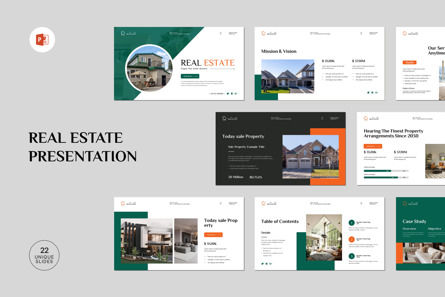 Real Estate PowerPoint Template, Modele PowerPoint, 13461, Immobilier — PoweredTemplate.com