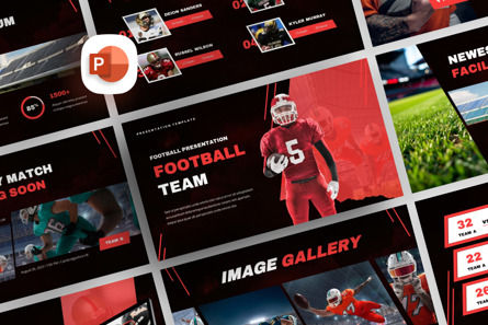Football Team - PowerPoint Template, PowerPoint Template, 13469, Sports — PoweredTemplate.com