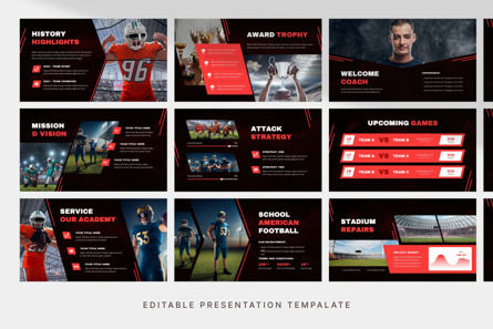 Football Team - PowerPoint Template, Slide 3, 13469, Sports — PoweredTemplate.com
