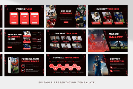 Football Team - PowerPoint Template, スライド 4, 13469, スポーツ — PoweredTemplate.com
