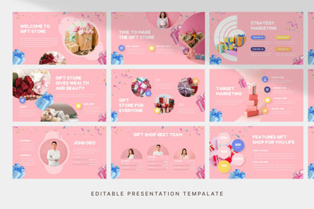 Pinkish Gift Store - PowerPoint Template, Folie 3, 13475, Art & Entertainment — PoweredTemplate.com