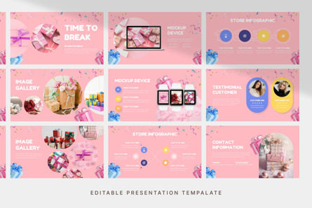 Pinkish Gift Store - PowerPoint Template, Diapositive 4, 13475, Art & Entertainment — PoweredTemplate.com