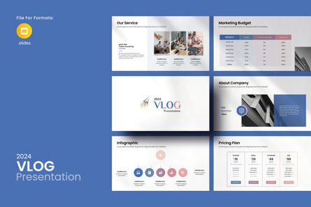 Vlog Google Slides Presentation Template, Theme Google Slides, 13480, Business — PoweredTemplate.com