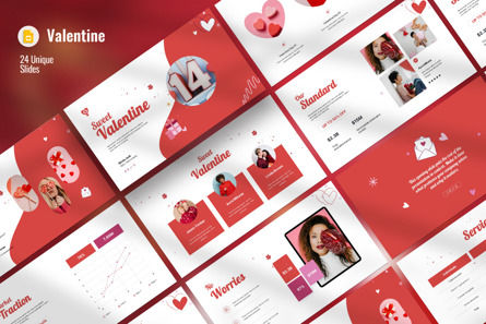 Sweet Valentine Presentation Template, Tema Google Slides, 13490, Liburan/Momen Spesial — PoweredTemplate.com