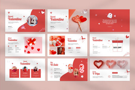 Sweet Valentine Presentation Template, Slide 5, 13490, Liburan/Momen Spesial — PoweredTemplate.com