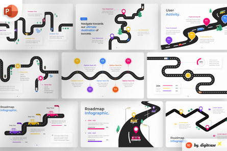 Roadmap Journey PowerPoint - Infographic Template, 파워 포인트 템플릿, 13492, 비즈니스 — PoweredTemplate.com