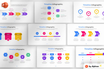 Timeline PowerPoint - Infographic Template, Modello PowerPoint, 13503, Lavoro — PoweredTemplate.com