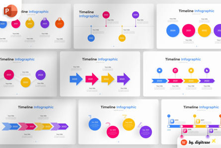 Year Timeline PowerPoint - Infographic Template, Modello PowerPoint, 13508, Lavoro — PoweredTemplate.com