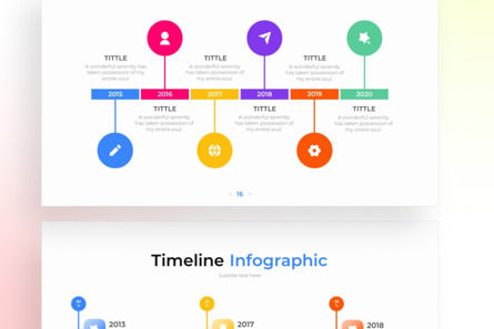Year Timeline PowerPoint - Infographic Template, Deslizar 4, 13508, Negócios — PoweredTemplate.com