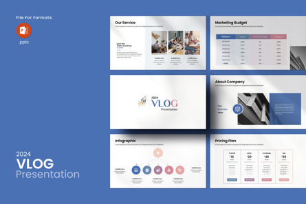 Vlog PowerPoint Presentation Template, PowerPoint-Vorlage, 13516, Business — PoweredTemplate.com