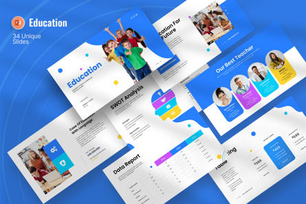 Education Course PowerPoint Template, PowerPoint Template, 13519, Education & Training — PoweredTemplate.com