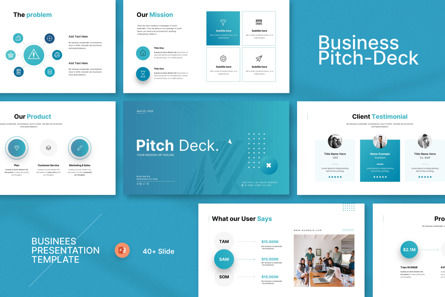Pitch Deck Presentation Template, PowerPointテンプレート, 13522, ビジネス — PoweredTemplate.com