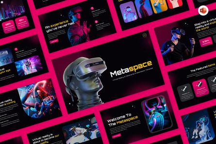 Metaspace - Virtual Reality and Mataverse Powerpoint, PowerPoint模板, 13524, 商业 — PoweredTemplate.com
