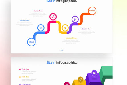 Stair PowerPoint - Infographic Template, Deslizar 4, 13530, Negócios — PoweredTemplate.com