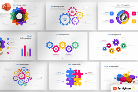 Gear PowerPoint - Infographic Template, Modele PowerPoint, 13534, Business — PoweredTemplate.com