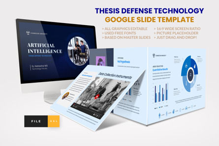Thesis Defense Technology Google Slide Template, Google Presentaties-thema, 13539, Education & Training — PoweredTemplate.com