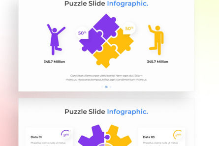 Puzzle PowerPoint - Infographic Template, 幻灯片 4, 13542, 商业 — PoweredTemplate.com
