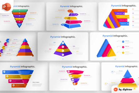 Pyramid PowerPoint - Infographic Template, Templat PowerPoint, 13543, 3D — PoweredTemplate.com