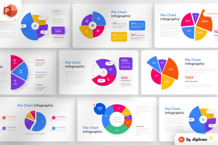 Pie Chart PowerPoint - Infographic Template, Templat PowerPoint, 13544, Bisnis — PoweredTemplate.com