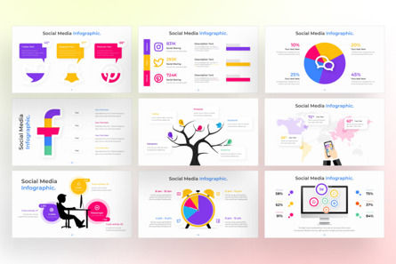 Social Media PowerPoint - Infographic Template, 슬라이드 3, 13565, 비즈니스 — PoweredTemplate.com