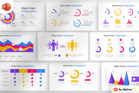 Data Chart PowerPoint - Infographic Template, Templat PowerPoint, 13575, Bisnis — PoweredTemplate.com