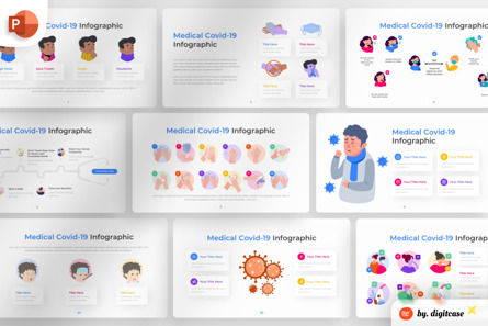 Medical Covid-19 PowerPoint - Infographic Template, PowerPoint-sjabloon, 13584, Bedrijf — PoweredTemplate.com