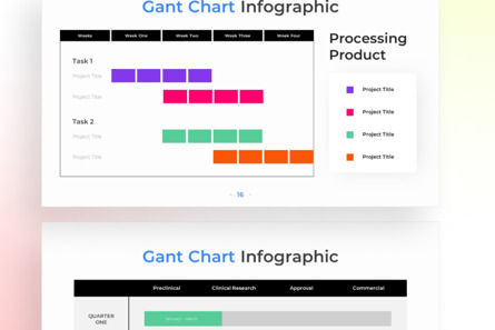 Gantt Chart PowerPoint - Infographic Template, Dia 4, 13594, Bedrijf — PoweredTemplate.com