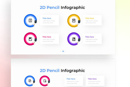 2D Pencil PowerPoint - Infographic Template, 슬라이드 4, 13599, 비즈니스 — PoweredTemplate.com
