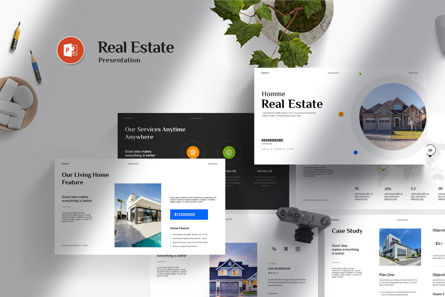 Real Estate Presentation, Modelo do PowerPoint, 13603, Imobiliária — PoweredTemplate.com