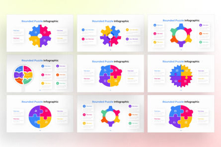 Rounded Puzzle PowerPoint - Infographic Template, Diapositiva 3, 13605, Negocios — PoweredTemplate.com