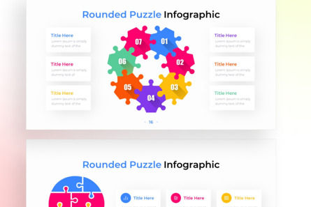 Rounded Puzzle PowerPoint - Infographic Template, 슬라이드 4, 13605, 비즈니스 — PoweredTemplate.com