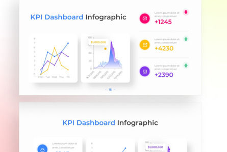 KPI DashBoard PowerPoint - Infographic Template, 슬라이드 4, 13606, 비즈니스 — PoweredTemplate.com