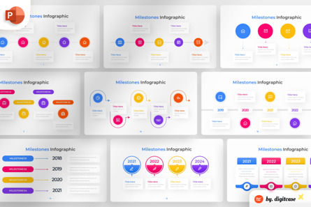 Milestone PowerPoint - Infographic Template, PowerPointテンプレート, 13607, ビジネス — PoweredTemplate.com