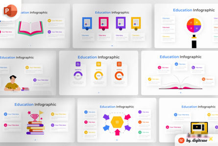 Education PowerPoint - Infographic Template, 파워 포인트 템플릿, 13609, 비즈니스 — PoweredTemplate.com