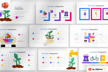 Go-Green PowerPoint - Infographic Template, Modelo do PowerPoint, 13610, Negócios — PoweredTemplate.com