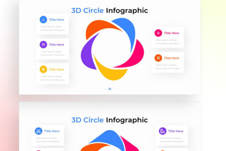 3D Creative Circle PowerPoint - Infographic Template, Deslizar 4, 13615, 3D — PoweredTemplate.com