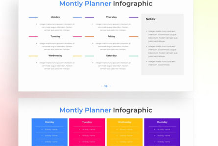 Monthly Planner PowerPoint - Infographic Template, スライド 4, 13618, ビジネス — PoweredTemplate.com