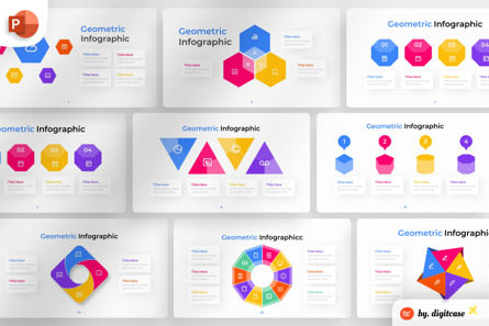 Geometric PowerPoint - Infographic Template, PowerPoint-sjabloon, 13619, Bedrijf — PoweredTemplate.com
