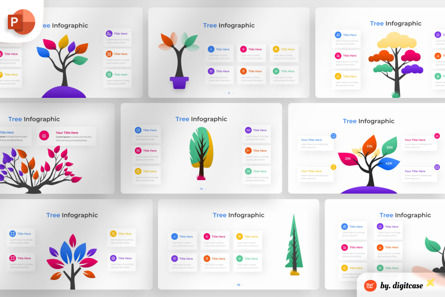 Tree PowerPoint - Infographic Template, 파워 포인트 템플릿, 13622, 농업 — PoweredTemplate.com