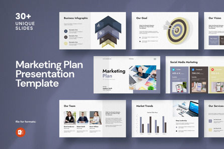 Marketing Plan Presentation Template, Modele PowerPoint, 13623, Business — PoweredTemplate.com
