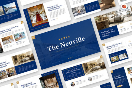 The Neuville - Luxury Hotel Powerpoint Template, 파워 포인트 템플릿, 13624, 비즈니스 — PoweredTemplate.com