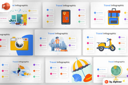 Travel PowerPoint - Infographic Template, Modelo do PowerPoint, 13628, Negócios — PoweredTemplate.com