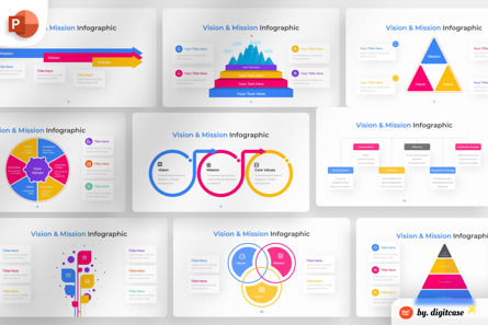 Vision Mission Infographic - PowerPoint Template, Plantilla de PowerPoint, 13630, Negocios — PoweredTemplate.com