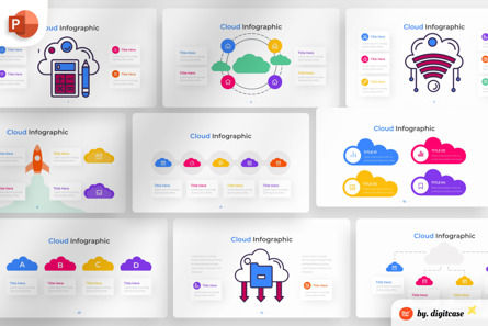 Cloud PowerPoint - Infographic Template, Plantilla de PowerPoint, 13636, Negocios — PoweredTemplate.com