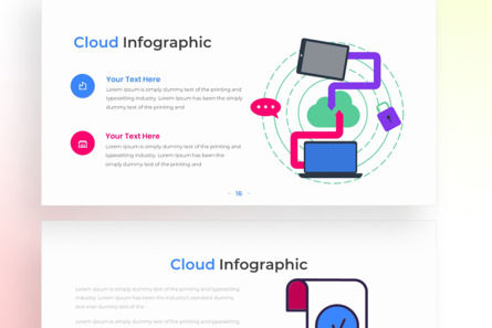 Cloud PowerPoint - Infographic Template, スライド 4, 13636, ビジネス — PoweredTemplate.com